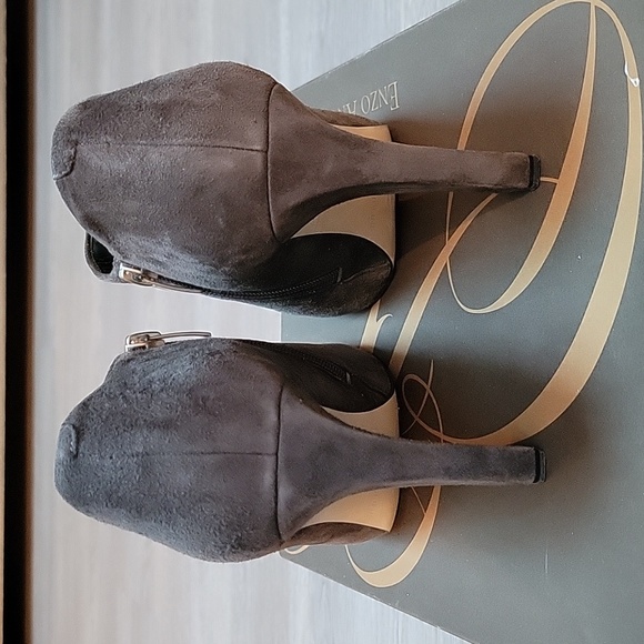 Enzo Angiolini Dark Grey Suede Booties - Picture 4 of 14